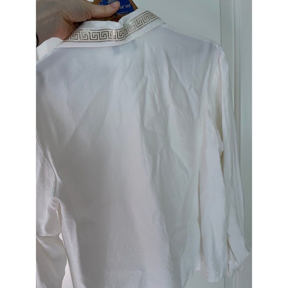 Vintage Gemilli White Button Down with Greek Key Gold Details - Picture 3 of 9